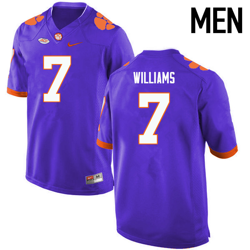 Men Clemson Tigers #7 Mike Williams College Football Jerseys-Purple